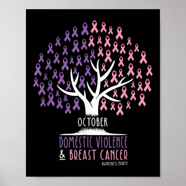 Ribbon Tree-breast Cancer And Domestic Violence Aw Poster (Front)