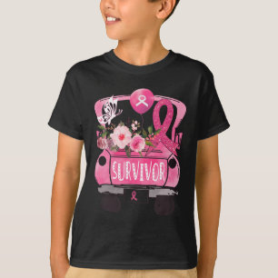Ribbon Truck Hope Awareness Breast Cancer Survivor T-Shirt