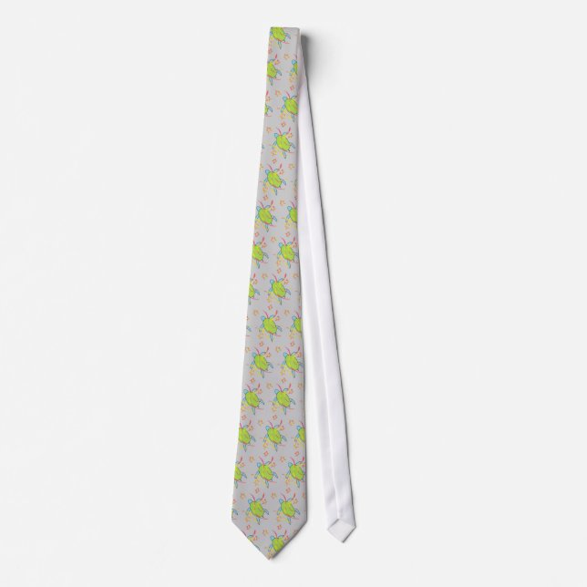 Ribbon Turtle tie - grey/silver (Front)