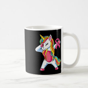 Ribbon Unicorn Breast Cancer Awareness Girls Toddl Coffee Mug