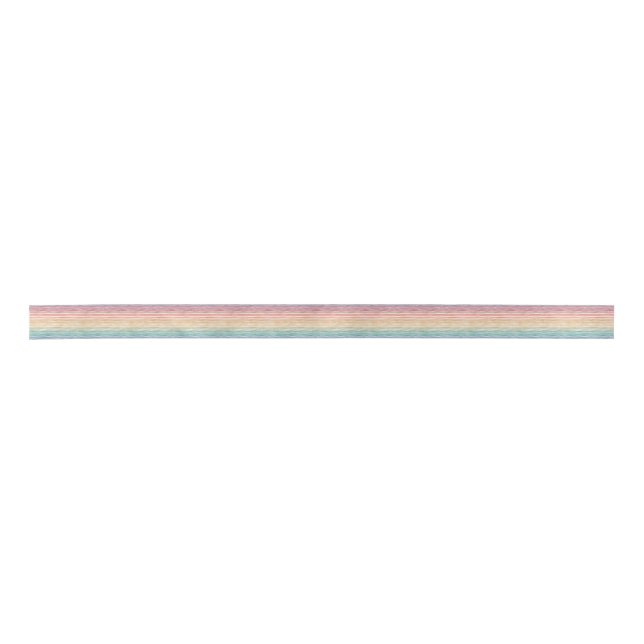 Ribbon Watercolor Rainbow Stripe Satin Ribbon (Front)