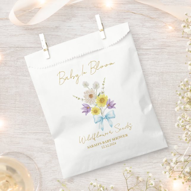 Ribbon | Wildflower Seeds Baby Shower Favor Bag (Clipped)