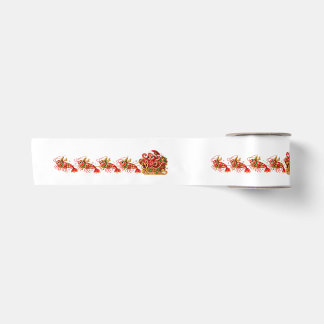 Ribbon with Eva Octupus as Santa and sleigh Satin Ribbon