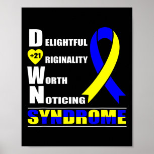 Ribbon World Down Syndrome Day Women Kids Poster