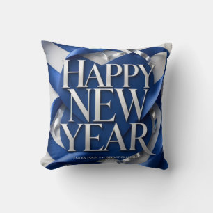 Ribbon Wrapped Happy New Year with Glamourous styl Cushion