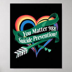 Ribbon You Problem 988 Suicide Prevention Awarenes Poster