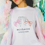 Ribbons and Bows Watercolor Girls Birthday Party T-Shirt<br><div class="desc">Get the whole family matching in these brightly coloured ribbons and bows personalizable birthday party t-shirts!</div>