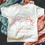 Ribbons and Bows Watercolor Girls Birthday Party T-Shirt<br><div class="desc">Watercolor painted ribbons and bows in fun,  bright colours make this personalised birthday party t-shirt perfect for the guest of honour!</div>