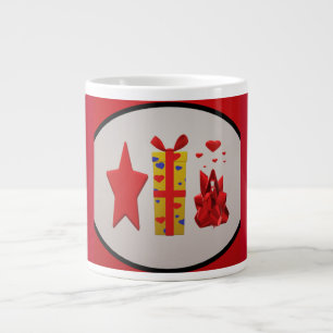 Ribbons Bows Boxes design Large Coffee Mug
