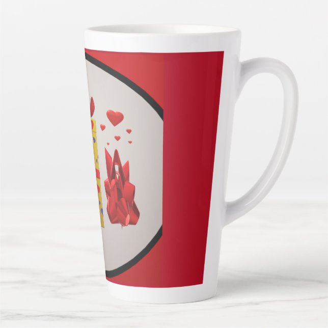 Ribbons Bows Boxes design  Latte Mug (Right)