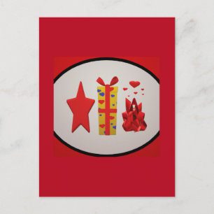 Ribbons Bows Boxes design Postcard