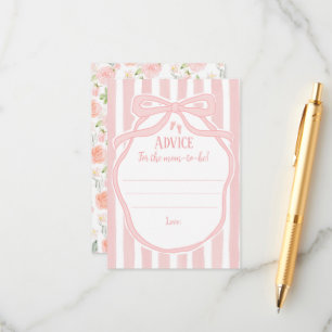 Ribbons Bows & Toes Baby Shower Advice for Mum  Enclosure Card