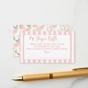 Ribbons Bows & Toes Diaper Raffle Enclosure Card