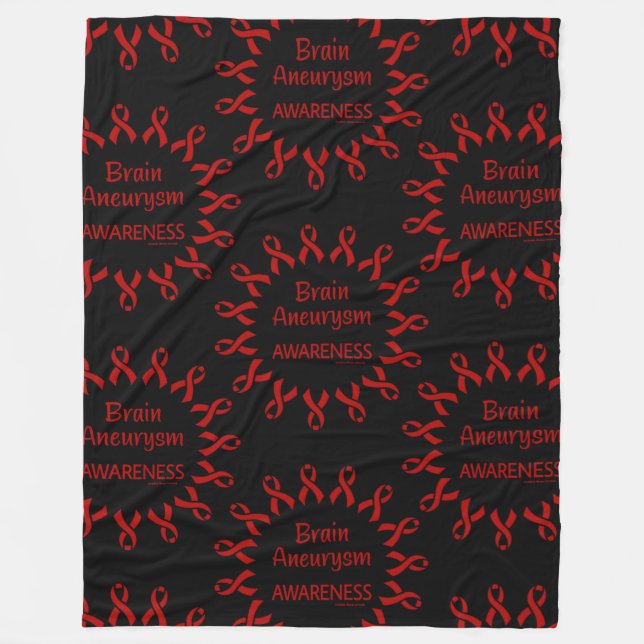 Ribbons/Circle...Brain Aneurysm Fleece Blanket (Front)