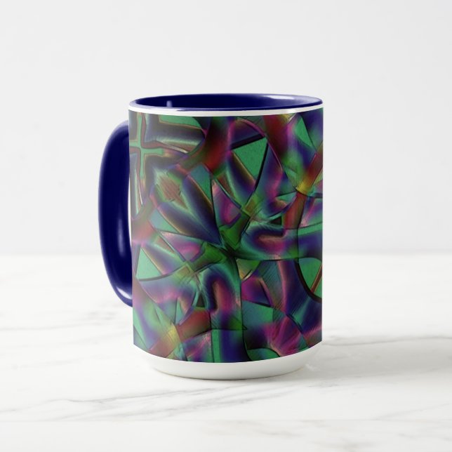 Ribbons intertwined with darkened colours mug (Front Left)