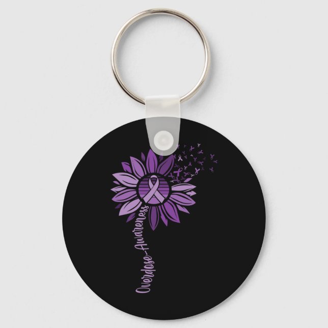 Ribbons Overdose Awareness  Key Ring (Front)
