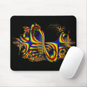 Ribbons   Rainbow Fractal Art Mouse Pad