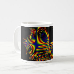 Ribbons Rainbow Fractal Art Wrap Coffee Mug