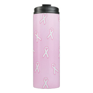 Ribbons with Light Pink Background Thermal Tumbler