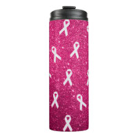 Ribbons with Pink Glitter Background