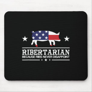 Ribertarian Ribs Pig Patriot Grilling Funny Bbq Sm Mouse Pad