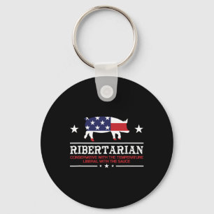 Ribertarian Ribs Pig Patriot Grilling Smoker Grill Key Ring