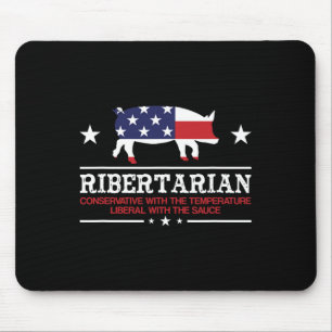 Ribertarian Ribs Pig Patriot Grilling Smoker Grill Mouse Pad