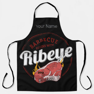 Ribeye Barbecue Beef Vintage BBQ Rib Eye Father's Apron