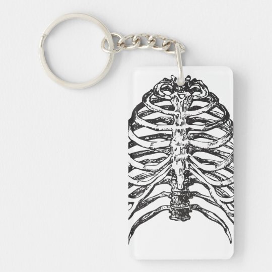 Ribs illustration - ribs art key ring