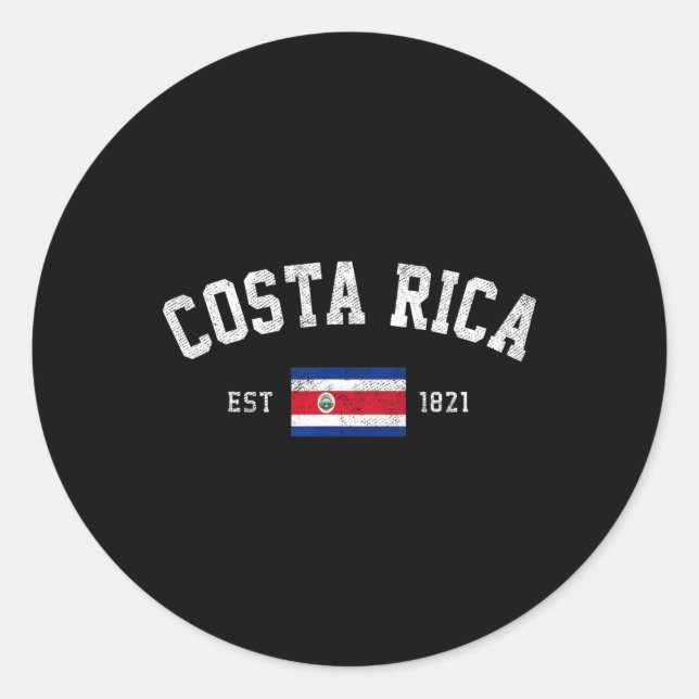 Rica Est. 1821 Costa Rican Flag Independence Day  Classic Round Sticker (Front)
