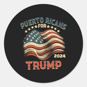 Ricans For Trump 2024 Usa Flag Classic Round Sticker