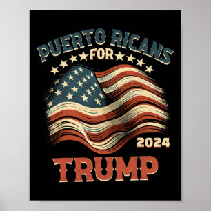 Ricans For Trump 2024 Usa Flag Poster