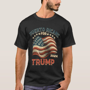 Ricans For Trump 2024 Usa Flag  T-Shirt