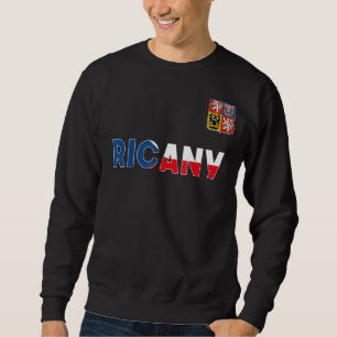Ricany Czech Republic Heart Flag Lion Coat Of Arm Sweatshirt