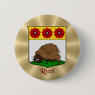 Ricci Historical Shield on Golden Sunburst 6 Cm Round Badge