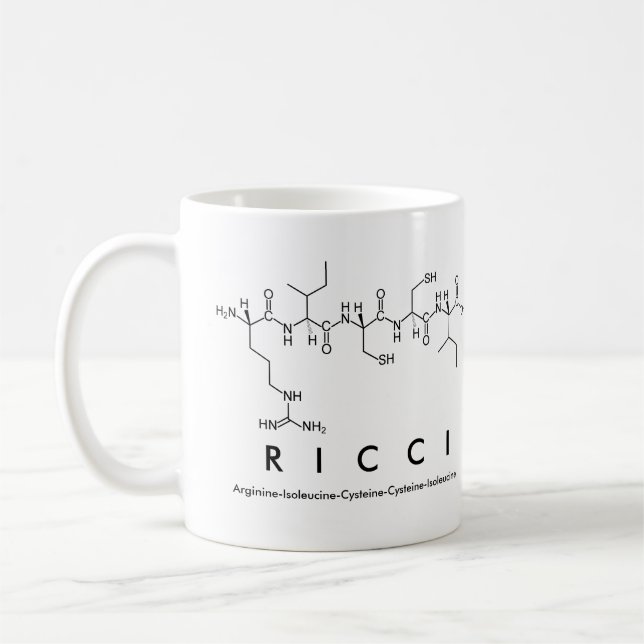 Ricci peptide name mug (Left)