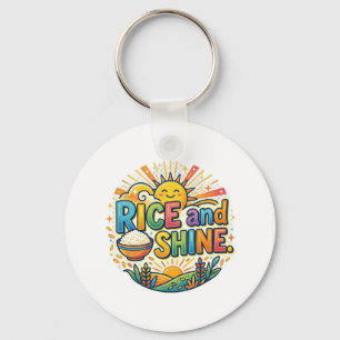Rice and Shine – Funny Breakfast Food Pun T-Shirt Key Ring
