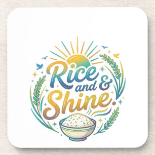Rice and Shine Funny Breakfast T-Shirt Coaster