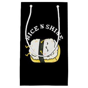 Rice And Shine Funny Sleeping Sushi Pun Dark BG Small Gift Bag