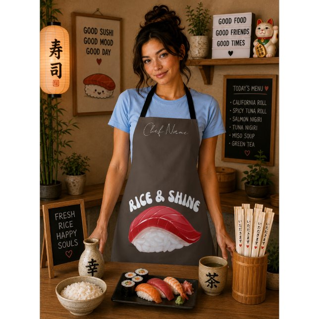 Rice and shine , sushi cat apron (Creator Uploaded)