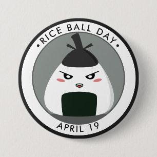 Rice Ball Day, kawaii Onigiri 7.5 Cm Round Badge