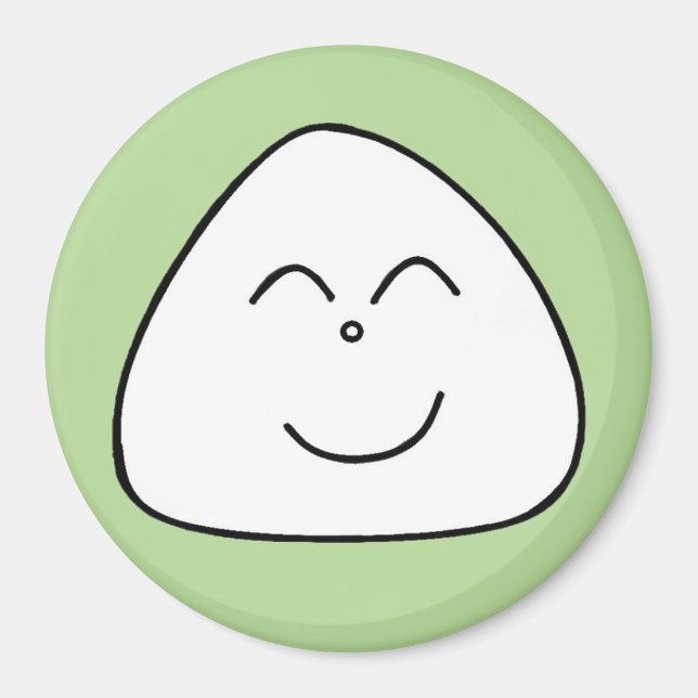 Rice ball face magnet (Green 40) (Front)