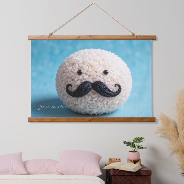 Rice Ball with Moustache Hanging Tapestry (Bedroom)