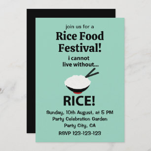 Rice Bowl I Cannot Live Without Rice  Invitation