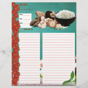 Rice Bowl Recipe Insert