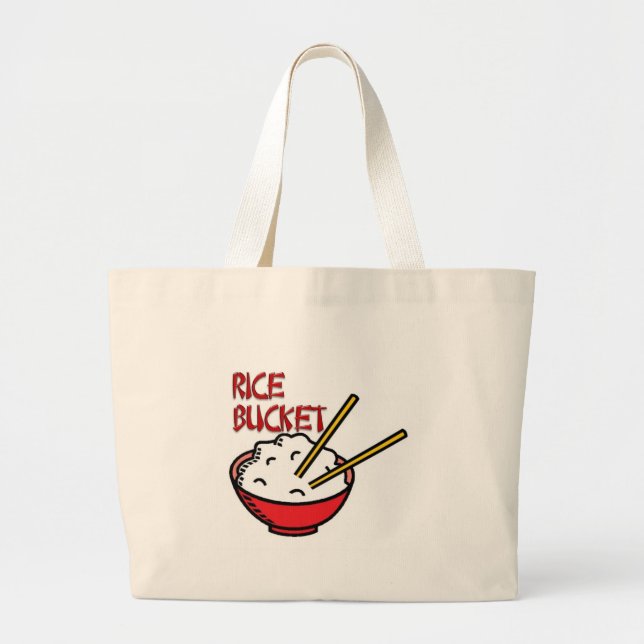 Rice Bucket Large Tote Bag (Front)