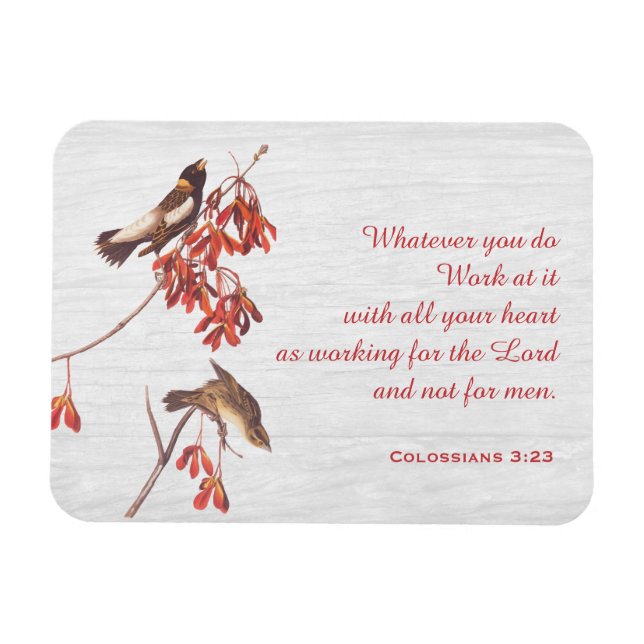 Rice Bunting Birds and Verse Magnet (Horizontal)