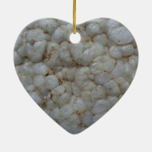Rice Cake ,  Healthy Food, White Snack Ceramic Ornament