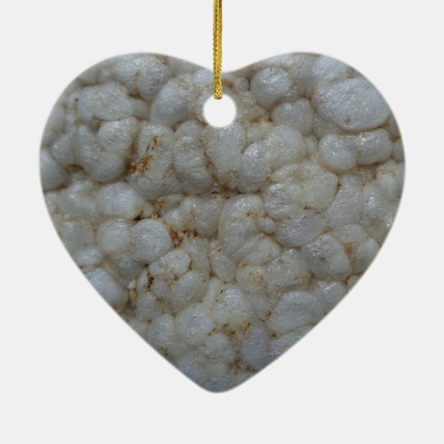 Rice Cake ,  Healthy Food, White Snack Ceramic Ornament (Back)