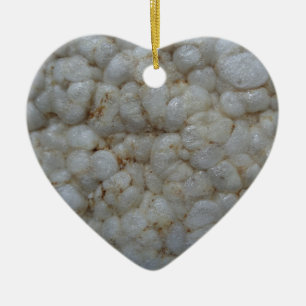 Rice Cake , Healthy Food, White Snack Ceramic Ornament